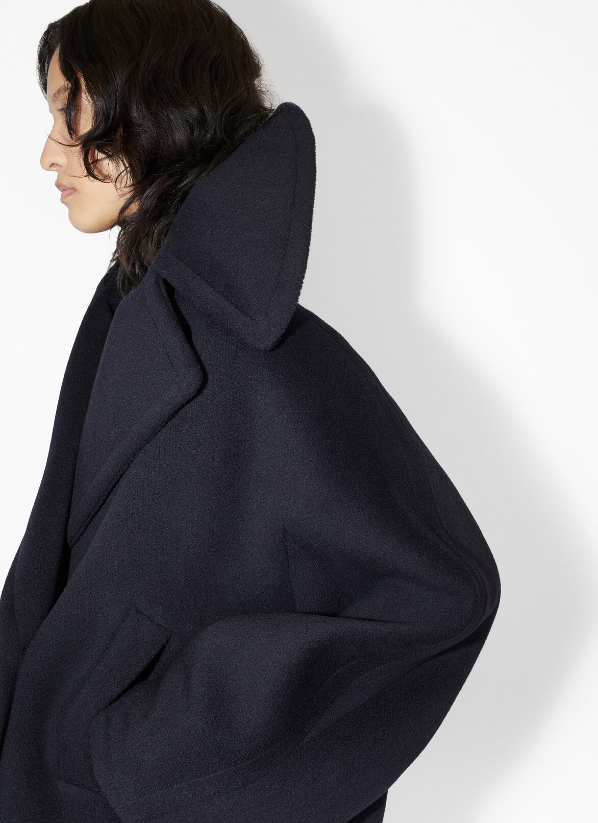 Wool caban ALAÏA MARINE WOOL CABAN